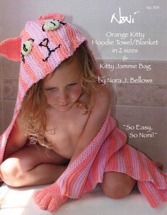 0505 - Orange Kitty Hoodie Towel & Kitty Jammie Bag