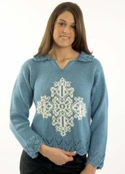 1021 Cleckheaton Country 8 Ply Snowflake & Lace Pullover Pattern
