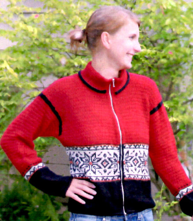 647 Katla Nordic Zip Front Sweater & Hat