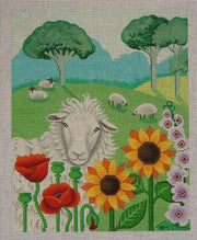 B-372 Sheep with Poppies
