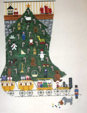 Christmas Tree w/ Train Stocking