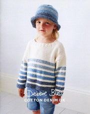 DB099 Cotton Denim DK Striped Sweater & Hat