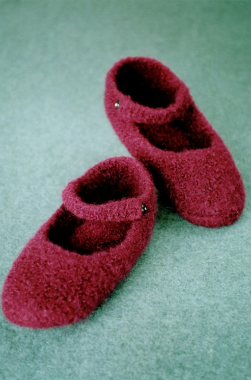 Fiber Trends AC-66 Crocheted Felted Ballet Slippers