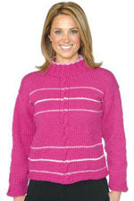 Galway Chunky Striped Cabled Pullover P525