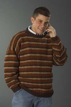 Galway Worsted 1133 Man's Striped Pullover Pattern