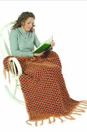Galway Worsted 1231 Three Color Honeycomb Afghan Pattern