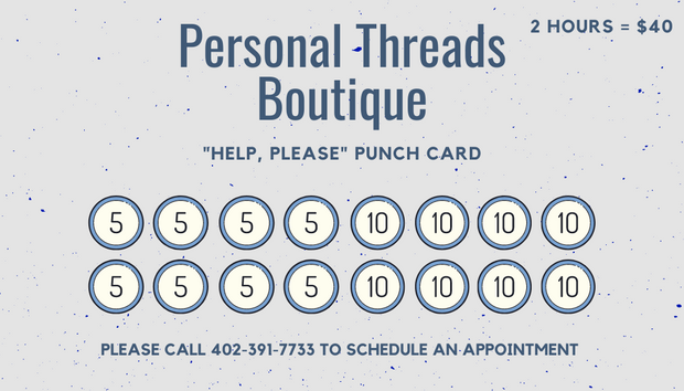 "Help, Please" Punch Card