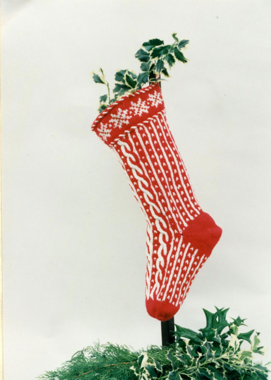 K1C2 #7605 Christmas Cables Stocking
