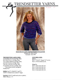 Multi Yarn Striped/Ribbed Pullover 2132
