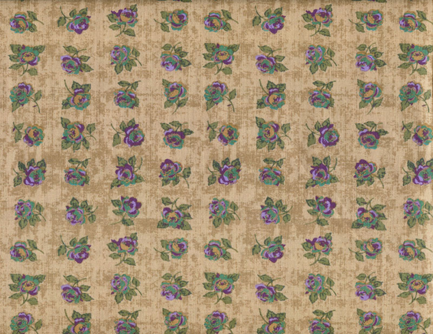 Quilting Fabric CM38 Rows of Roses Aubergine