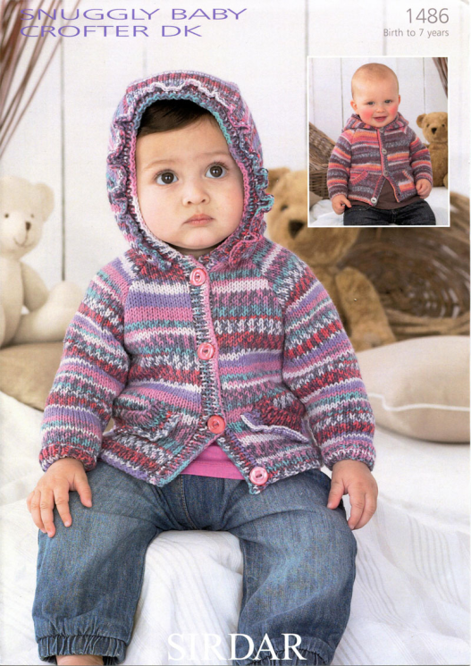 Sirdar 1486 Snuggly Baby Crofter DK Hooded Cardigans