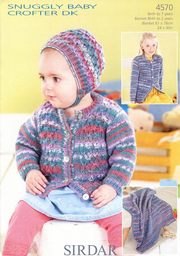 Sirdar 4570 Cardigans, Bonnet & Blanket in Snuggly Baby Crofter DK